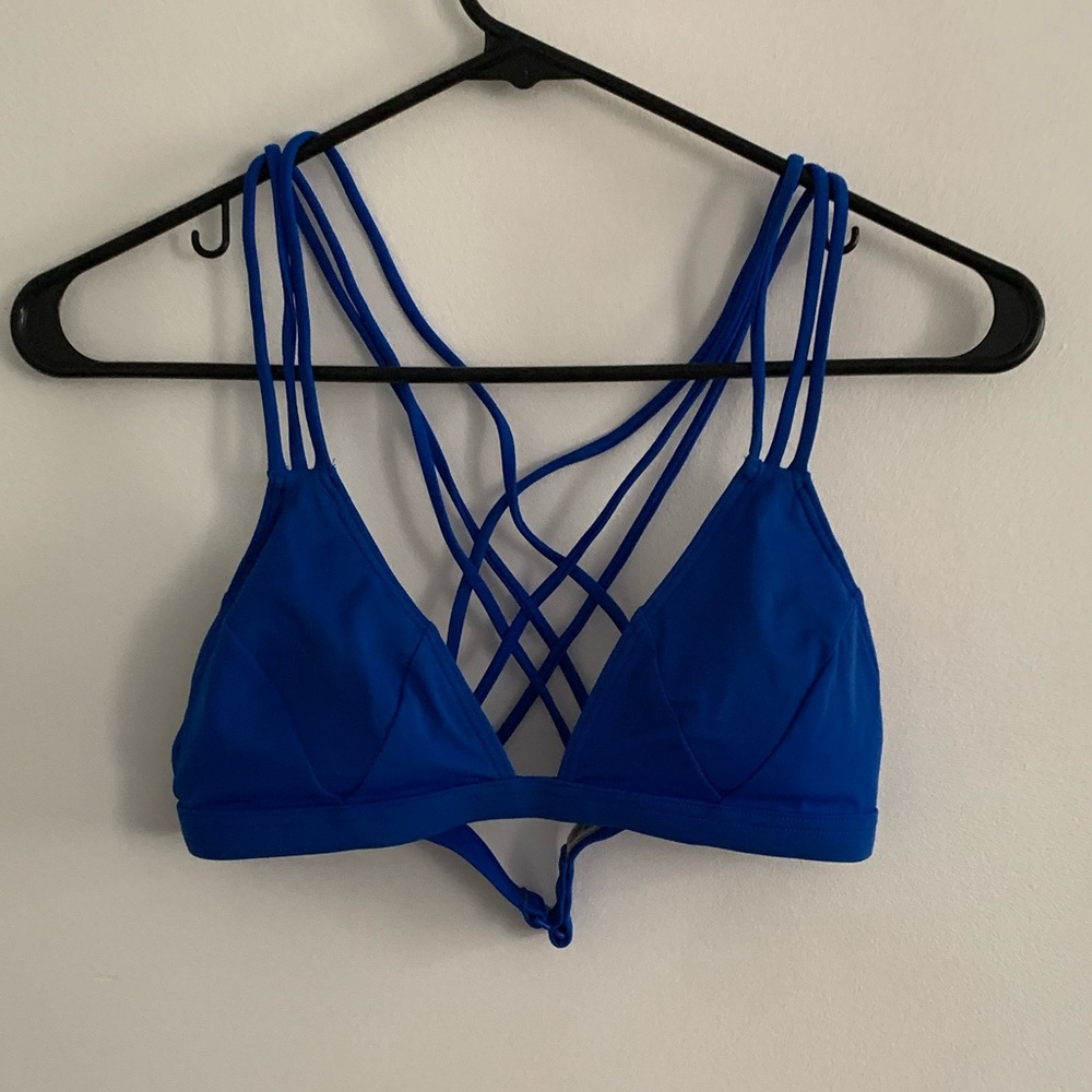 Victoria Secret Bright Blue Strappy Bikini Top